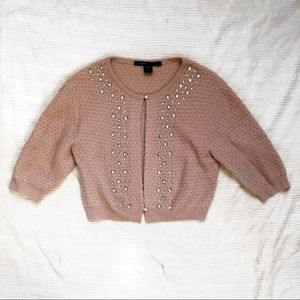 Marc Jacobs Dusty Pink Cropped Wool Cardigan